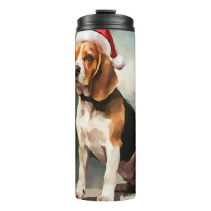Garrafa Térmica Cachorro Beagle na Neve Natal