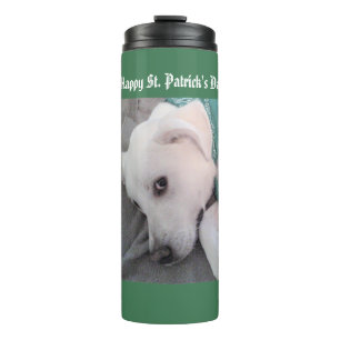 Garrafa Térmica Cachorro Branco Bonito Cachorro Vestindo Carvalho