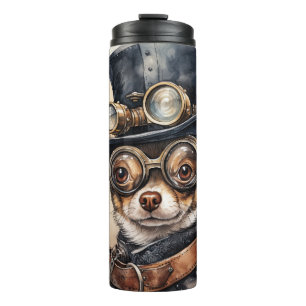 Garrafa Térmica Cachorro Chihuahua Steampunk