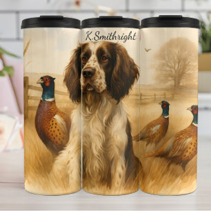 Garrafa Térmica Cachorro de Caça Espanhola Springer com Faisão