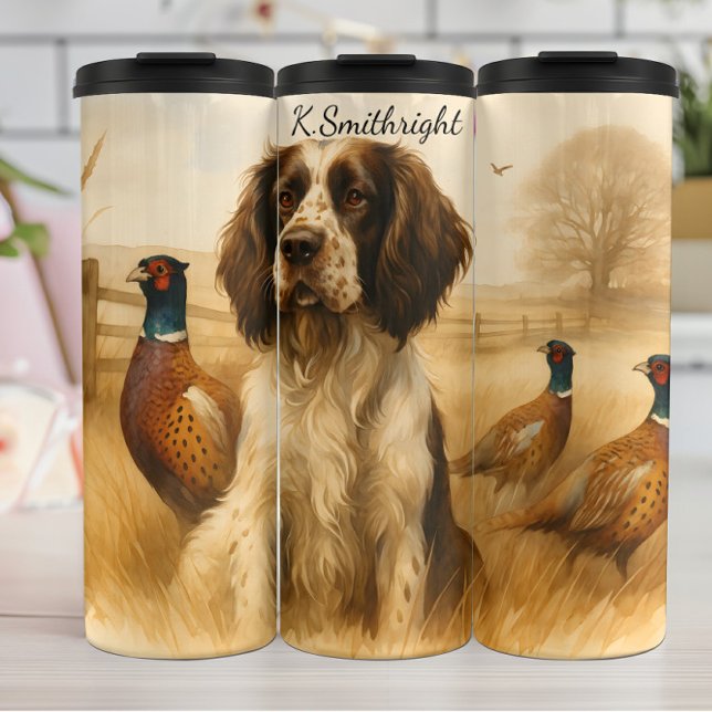 Garrafa Térmica Cachorro de Caça Espanhola Springer com Faisão (Criador carregado)
