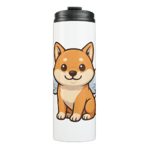 Garrafa Térmica Cachorro de desenho animado anjo fofo Shiba Inu fe