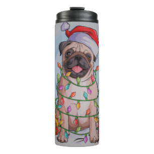 Garrafa Térmica Cachorro de Natal bonito