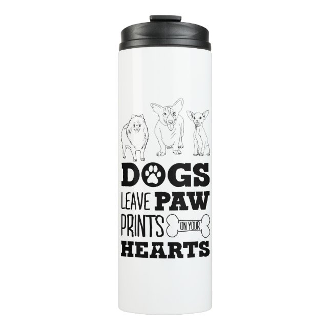 Garrafa Térmica Cachorro deixa pata impressões no coração (Frente)