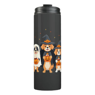 Garrafa Térmica Cachorro Golden Retriever Fantasma Halloween Truqu