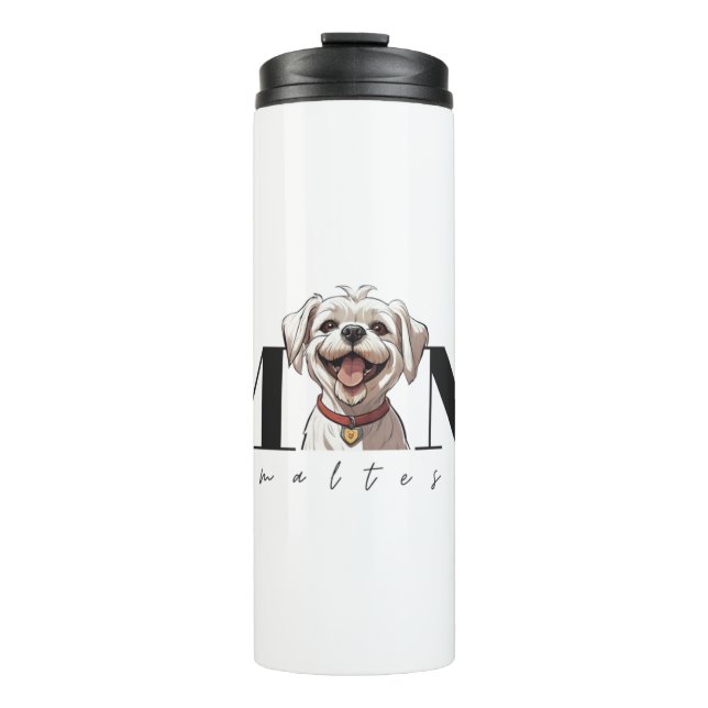 Garrafa Térmica Cachorro Mãe MALTESE T-Shirt Clássica (Frente)