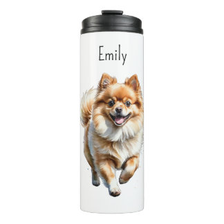 Garrafa Térmica Cachorro Pomerânia Fofo Aquarela Personalizado