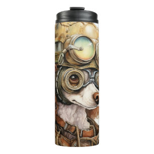 Garrafa Térmica Cachorro Poodle Steampunk