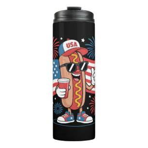 Garrafa Térmica Cachorro-quente de 4 de Julho Bandeira Americana P
