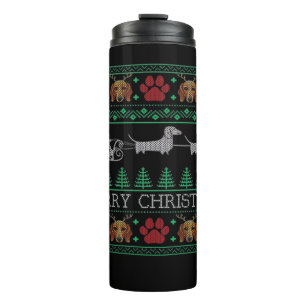 Garrafa Térmica Cachorro Salsicha Dachshund Natal Feio Camiseta Na