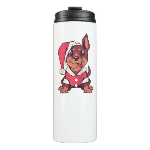 Garrafa Térmica Cachorro Santa Hat - Feliz Natal Raglan Baseball T