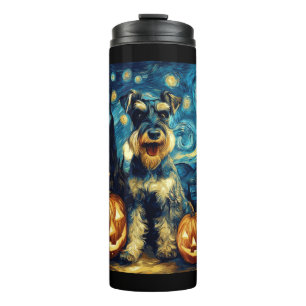 Garrafa Térmica Cachorro Schnauzer Miniatura Fofo de Halloween Jac