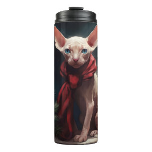 Garrafa Térmica Cachorro Sphynx na Neve Natal