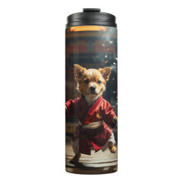 Garrafa Térmica Cachorro Vermelho Cachorro Kung Fu