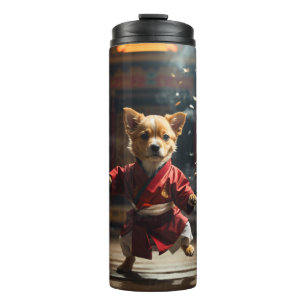 Garrafa Térmica Cachorro Vermelho Cachorro Kung Fu