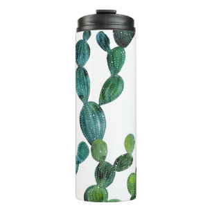 Garrafa Térmica Cactus Craze: Tendência da Aquarela Tropical