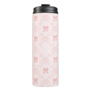 Garrafa Térmica Caderno Estético com Laço Rosa – Diário Fofo e Fem