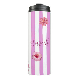 Garrafa Térmica Caderno floral personalizado com aguarela de lavan