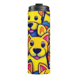 Garrafa Térmica Cães bonitos e coloridos cães felizes