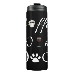 Garrafa Térmica Cães de Vinho Café Tumbler Térmico