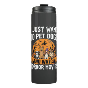 Garrafa Térmica Cães engraçados de Halloween Vetor de filmes de te