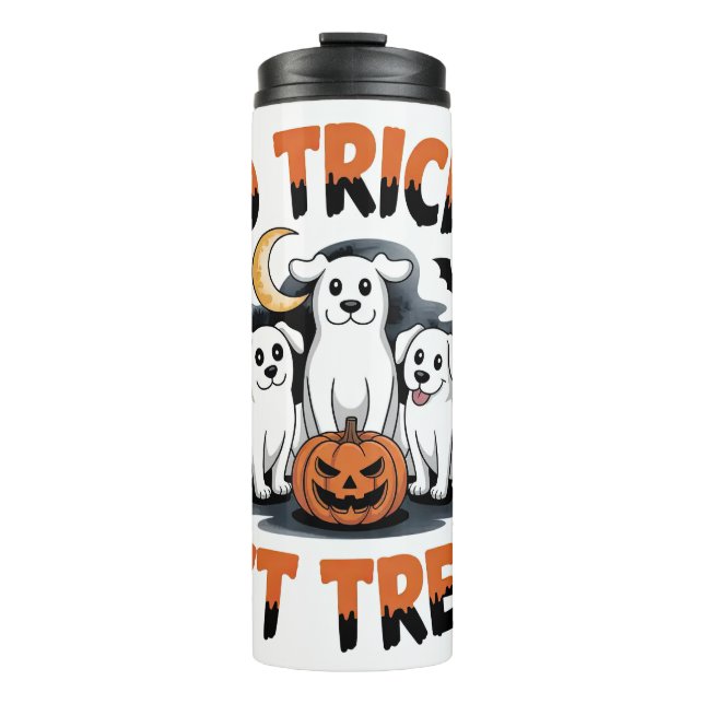 Garrafa Térmica Cães Fantasmas Spooky | Design de Cachorro Bonito  (Frente)