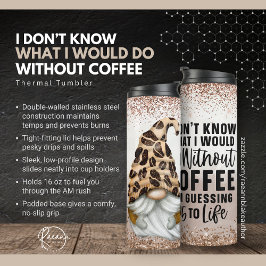 Garrafa Térmica Café Bean Gnome Engraçado Tumbler Térmico