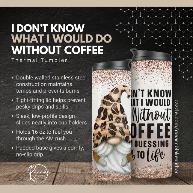 Garrafa Térmica Café Bean Gnome Engraçado Tumbler Térmico (Criador carregado)