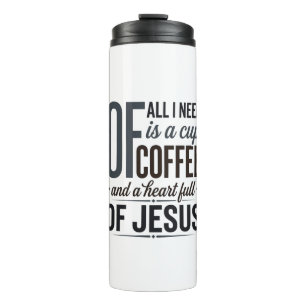 Garrafa Térmica Café Cristão Citação de Jesus Camisa Vintage Desig