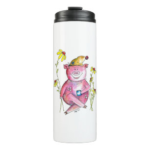 Garrafa Térmica Café de Bebendo de porco branco