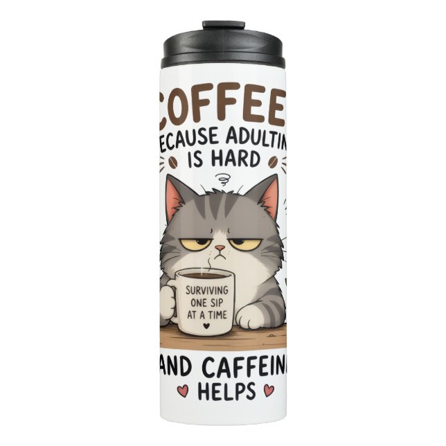 Garrafa Térmica Café de gato  (Frente)