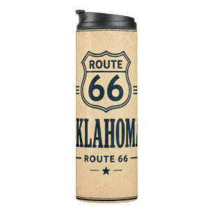 Garrafa Térmica Café de Viagem Vintage Rota 66 Oklahoma