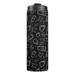 Garrafa Térmica Café em preto e branco