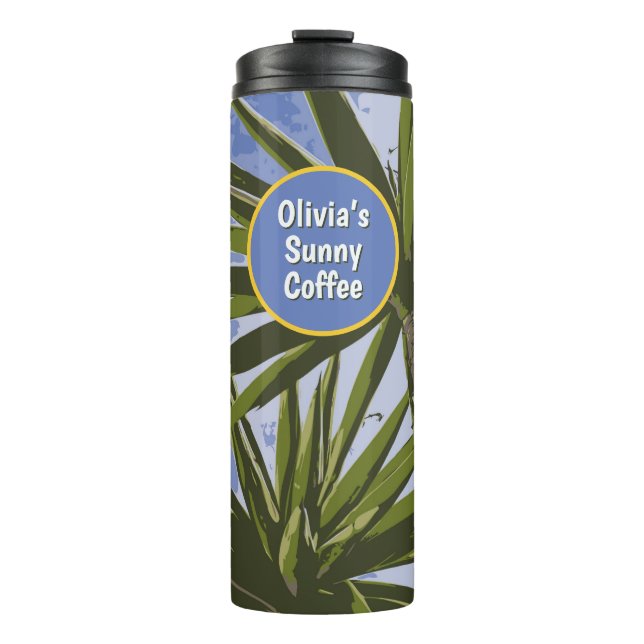 Garrafa Térmica Café Ensolarado Personalizado Tropical Yucca (Frente)