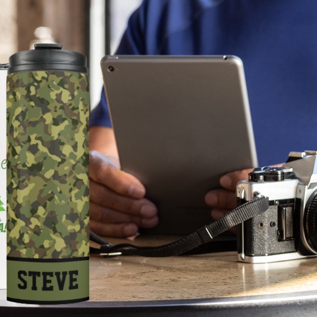 Garrafa Térmica Café Personalizado com Nome Legal e Rólido da Camo (Camo coffee tumbler)