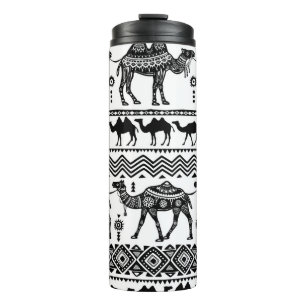 Garrafa Térmica Camelos decorativos Design de padrão sem costura