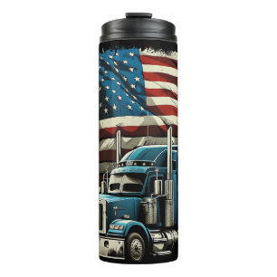 Garrafa Térmica Caminhante Bandeira Americana Para A Unidade De Ca