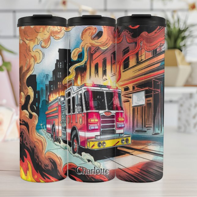 Garrafa Térmica Caminhão de Fogo em Resposta a Emergência (Criador carregado)