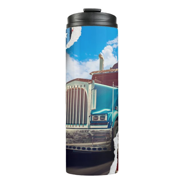 Garrafa Térmica Caminhoneiro da bandeira americana (Frente)