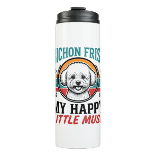 Garrafa Térmica Camisa Bichon Frise Espírito Vintage Arte de Cacho