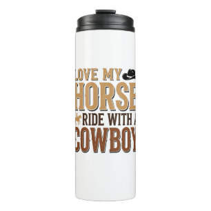 Garrafa Térmica Camisa de Citação de Cavalo e Cowboy Western Vinta