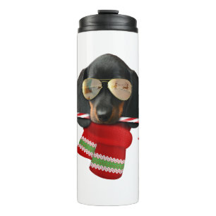 Garrafa Térmica Camisa de Dachshund Bonito presente de Natal Dog A