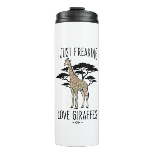 Garrafa Térmica Camisa de Desenho de Girafa Engraçada Vintage para