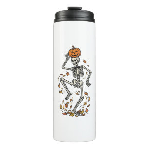 Garrafa Térmica Camisa de Esqueleto de Abóbora Arte de Ossos Dança