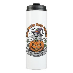 Garrafa Térmica Camisa de Gravura Vintage Abóbora de Halloween Fan