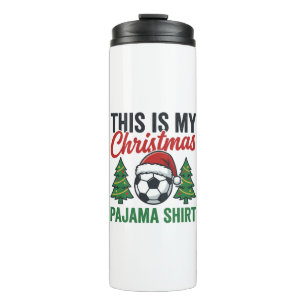 Garrafa Térmica Camisa de pijama de Natal de futebol