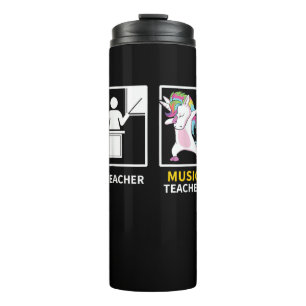 Garrafa Térmica Camisa de Presente de Professor de Música Unicórni