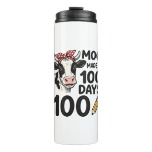 Garrafa Térmica Camisa de Vaca de 100 Dias Desenho de Escola de Gr