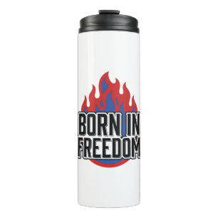 Garrafa Térmica Camisa Desi de Gravura Vintage Born In Freedom Fla