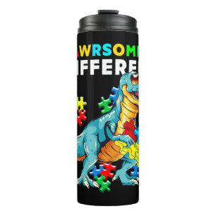 Garrafa Térmica Camisa Diferente Dinossaur Dino Autism Aw